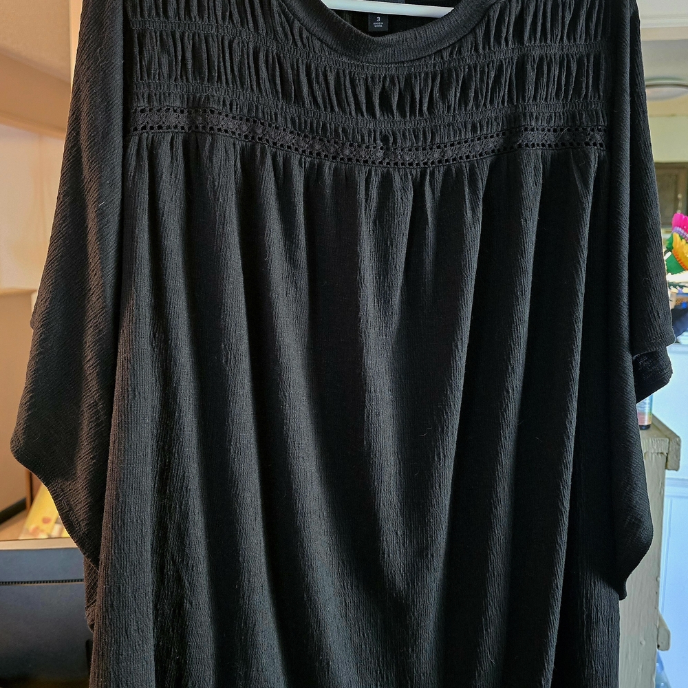 Torrid Black Smocked Blouse